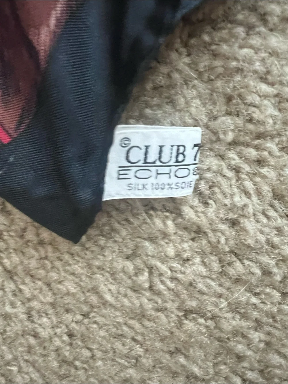 Club 7 Echo Vintage 100% Silk Equestrian Scarf